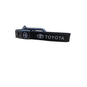 GENUINE LEATHER KEYCHAIN FOR  TOYOTA CAR BRAND BLACK COLOR